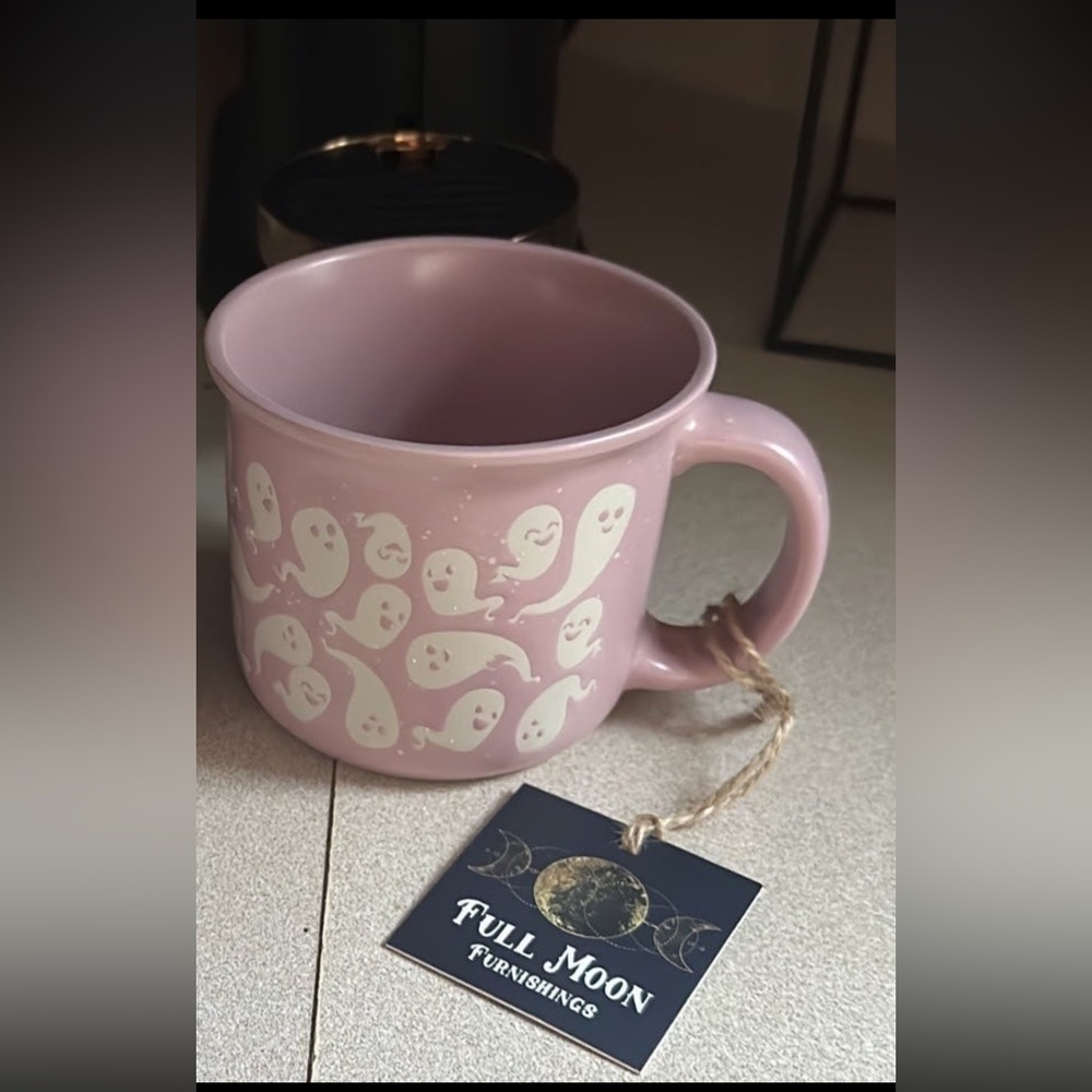 pink ghost mug